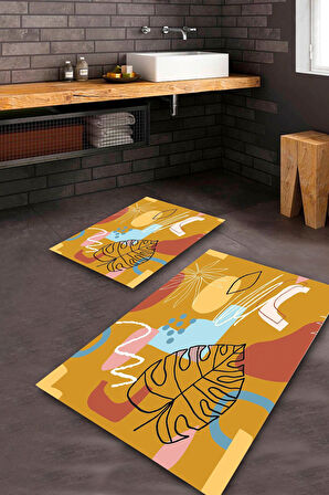 Multi Pvc Deri Kaymaz Taban Dekor Banyo Klozet Takımı Saçaksız BPS-4491