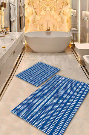 Mavi Pvc Deri Kaymaz Taban Modern Banyo Klozet Takımı Saçaksız BPS-5163