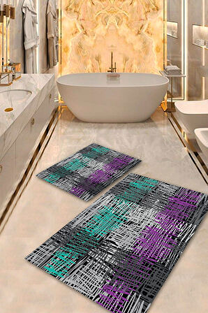 Multi Pvc Deri Kaymaz Taban Tasarım Banyo Klozet Takımı Saçaksız BPS-5434