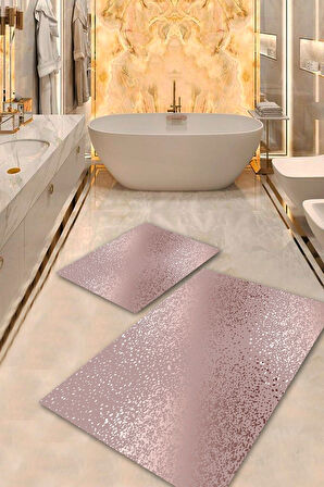 Pembe Pvc Deri Kaymaz Taban Modern Banyo Klozet Takımı Saçaksız BPS-5449