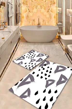 Beyaz Pvc Deri Kaymaz Taban Modern Banyo Klozet Takımı Saçaksız BPS-5855