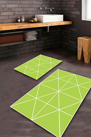 Yeşil Pvc Deri Kaymaz Taban Çizgi Banyo Klozet Takımı Saçaksız BPS-6384