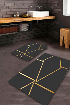 Antrasit Pvc Deri Kaymaz Taban Modern Banyo Klozet Takımı Saçaksız BPS-7212