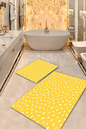 Sarı Pvc Deri Kaymaz Taban Modern Banyo Klozet Takımı Saçaksız BPS-7308