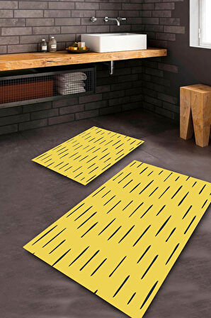 Sarı Pvc Deri Kaymaz Taban Modern Banyo Klozet Takımı Saçaksız BPS-7490