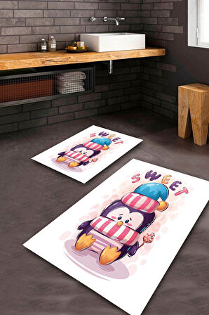 Beyaz Pvc Deri Kaymaz Taban Sweet Banyo Klozet Takımı Saçaksız BPS-8627