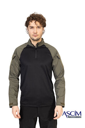 Ascim Taktik Combat Sweatshirt | Siyah - Haki