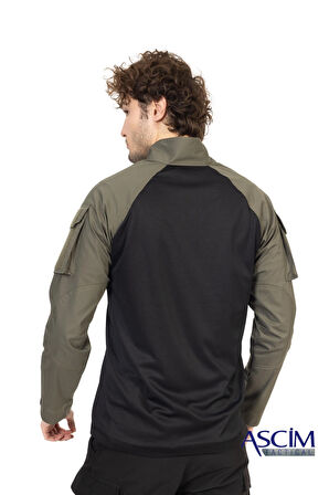 Ascim Taktik Combat Sweatshirt | Siyah - Haki