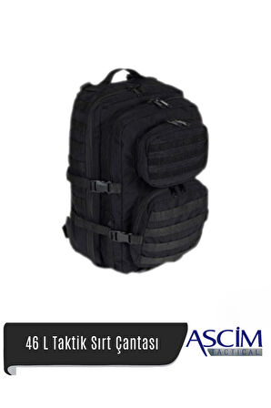 Ascim 46 Litre Su Geçirmez Cordura Kumaş Taktik Askeri Kamp Yürüyüş Sırt Çantası