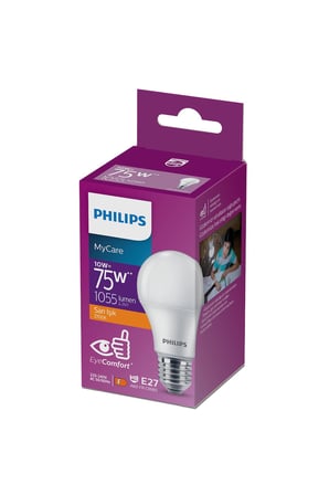10 Watt Led Ampul, 2700K Sarı Işık, E27 Normal Duy, 75 Watt Eşleniği