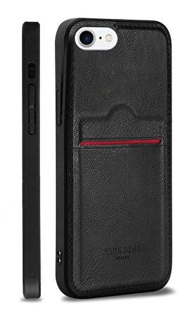 Apple iPhone 7 Kartlıklı Rich Boss Lüx Deri Kılıf Siyah
