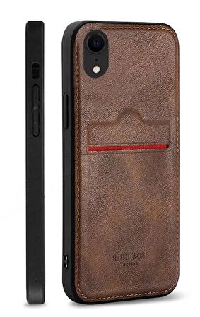 Xiaomi Redmi Note 9 Pro Max Kartlıklı Rich Boss Lüx Deri Kılıf Koyu Kahverengi