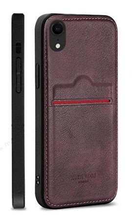 Xiaomi Redmi Note 9 Pro Max Kartlıklı Rich Boss Lüx Deri Kılıf Koyu Kırmızı