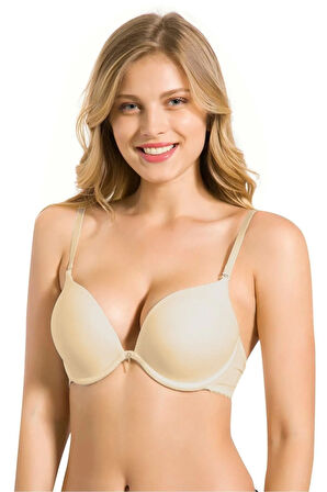 7034 Push Up Sihirli Büyüme 2 Beden Sütyen Ten / 80 Dolgulu Destekli