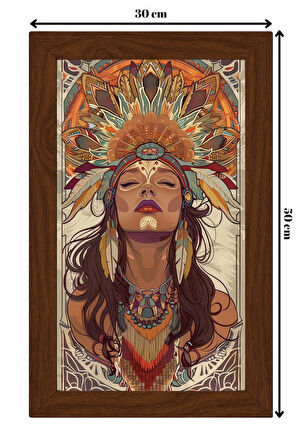 SERAMİK ÜZERİNE AHŞAP ÇERÇEVELİ 30x50cm TABLO NO:83