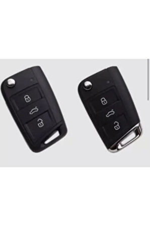 Octavia Ibiza Ateca Leon 2013 Toledo Golf 7 Uyumlu Lüks Anahtar Koruma Kılıfı Beyaz-altın