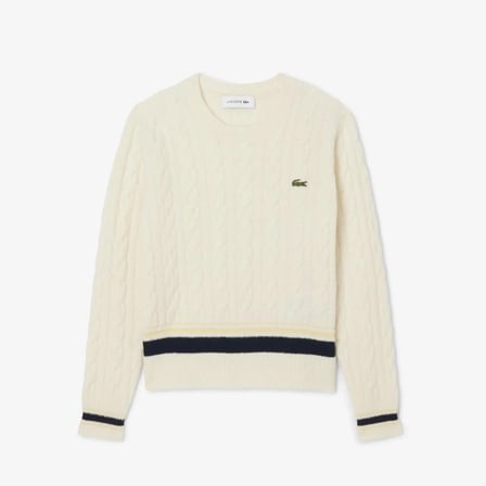 Lacoste Kadın Triko Kazak Logo Nakışlı 