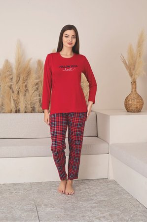Kadın Uzun Kollu Likralı Milan Pijama Takımı
