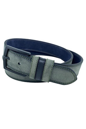 4 cm. Spor Süet Suni Deri Lacivert Köprülü Erkek Kemer 