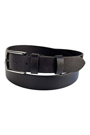 Battal Boy Hakiki Deri 4 cm. Tokalı Düz Model Spor Erkek Kemer Siyah