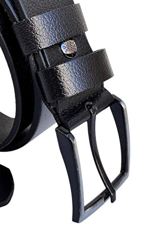 Battal Boy Hakiki Deri 4 cm. Tokalı Düz Model Spor Erkek Kemer Siyah