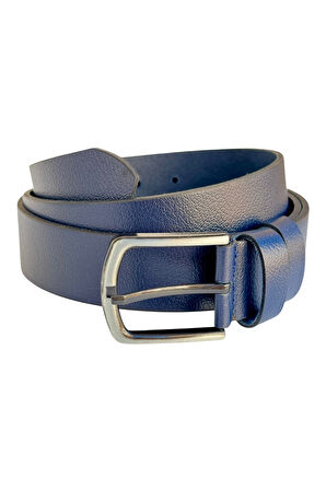 Battal Boy Hakiki Deri 4 cm. Tokalı Düz Model Spor Erkek Kemer Lacivert