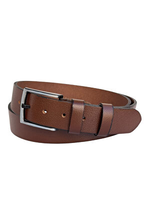 Battal Boy Hakiki Deri 4 cm. Tokalı Düz Model Spor Erkek Kemer Taba