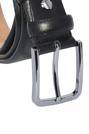 3.5 cm Tokalı %100 Hakiki Deri Garson Boy Çocuk Kemeri Siyah