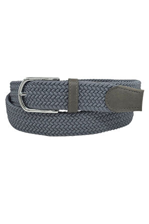 3.5 cm. Elastik Esnek Unisex Örgü Kemer Füme