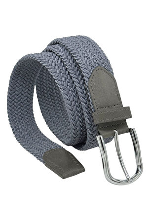3.5 cm. Elastik Esnek Unisex Örgü Kemer Füme