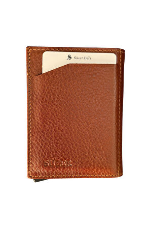 Hakiki Deri Otomatik Mekanizmalı Kredi Kartlık Taba