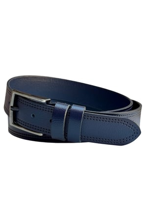 4 cm. Spor Model Hakiki Deri Kenarları Dikişli Erkek Kemer Lacivert