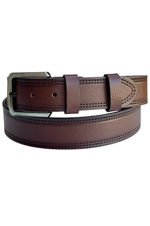 4 cm. Spor Model Hakiki Deri Kenarları Dikişli Erkek Kemer Kahverengi