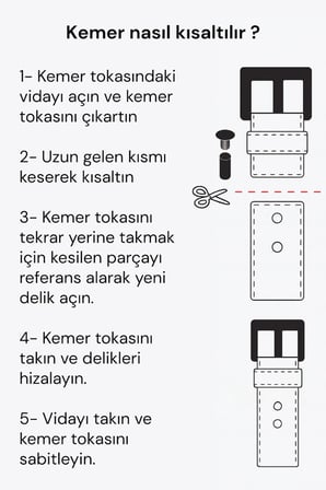 4 cm. Spor Model Hakiki Deri Kenarları Dikişli Erkek Kemer Kahverengi