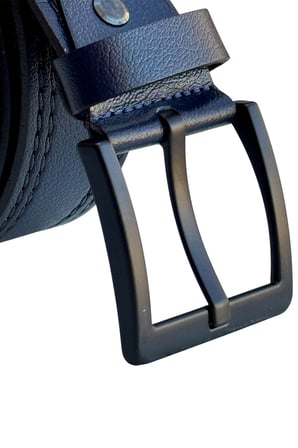 4.5 cm. Spor Model Hakiki Deri Kenarları Dikişli Erkek Kemer Lacivert
