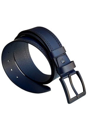 4.5 cm. Spor Model Hakiki Deri Kenarları Dikişli Erkek Kemer Lacivert