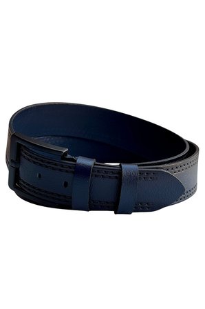 4.5 cm. Spor Model Hakiki Deri Kenarları Dikişli Erkek Kemer Lacivert