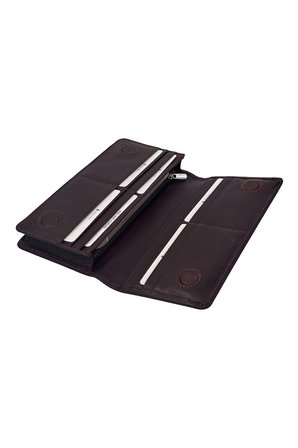 Telefon Girişli Mıknatıslı Kapaklı Hakiki Deri El Portföy Cüzdan Kahverengi