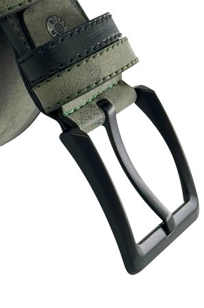 4.5 cm. Spor Süet Suni Deri Lacivert Köprülü Erkek Kemer Haki Yeşil