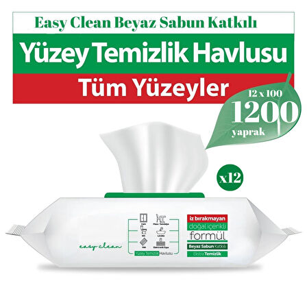 Easy Clean Yüzey Temizlik Havlusu 100 Yaprak X 12 Adet