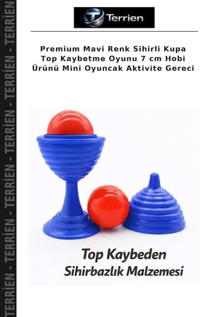 Premium Mavi Renk Sihirli Kupa Top Kaybetme Oyunu 7 cm Hobi Ürünü Mini Oyuncak Aktivite Gereci