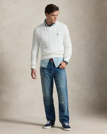 Polo Ralph Lauren Saç Örgü Dokulu Erkek Kazak