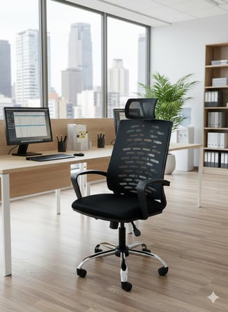 Ergonomik Fileli Ofis Yönetici Koltuğu Ayarlanabilir Başlık, Çift Mekanizmalı Ofis Çalışma Koltuğu, Oyuncu Koltuğu