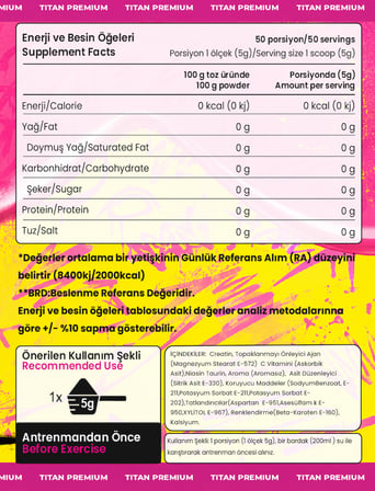 Titan Premium Creatine 300 Gr Monohyrate Mikronized-Aromasız