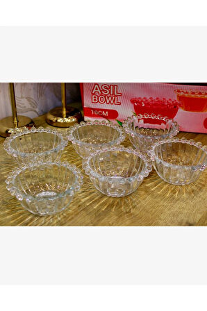 Boncuklu 6 lı Cam Kase Kahvaltılık&Çerezlik