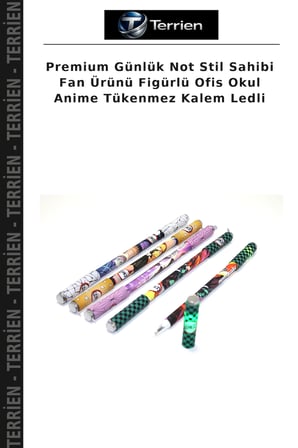 Premium Günlük Not Stil Sahibi Fan Ürünü Figürlü Ofis Okul Anime Tükenmez Kalem Ledli