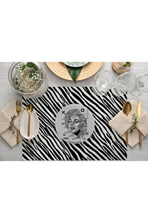 Iconic People Kumaş Amerikan Servis 4'lü Set 35x50cm Keten Kumaş Ulusl.yıkama Ve Solmama Sertifikası