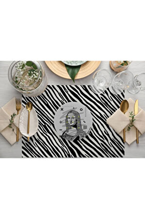 Iconic People Kumaş Amerikan Servis 4'lü Set 35x50cm Keten Kumaş Ulusl.yıkama Ve Solmama Sertifikası