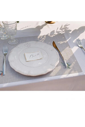 Kuşlu Bahçe Kumaş Amerikan Servis 4'lü Set 35x50cm Keten Kumaş Ulusl. Yıkama Ve Solmama Sertifikası