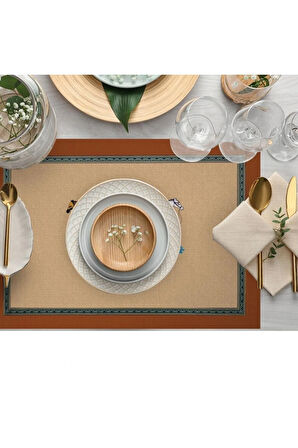 Figüratif At Kumaş Amerikan Servis 4'lü Set 35x50cm Keten Kumaş Ulusl.yıkama Ve Solmama Sertifikası